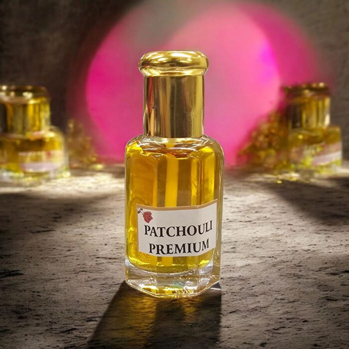 Premium patchouli perfume oil bottle