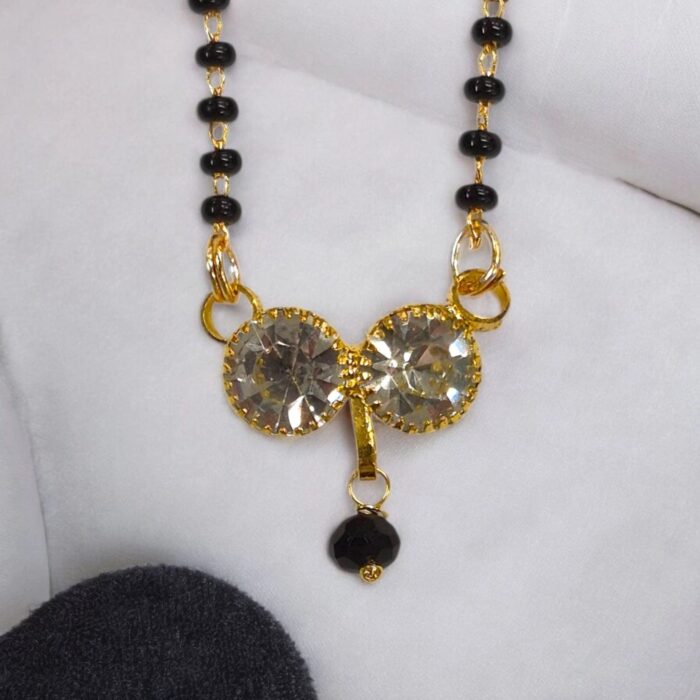 Close up of 2 stone small sized mangals utra for everyday wearing