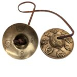 Handmade Bronze Tingsha Bell with Buddhist symbols - 6.7 cm - Image 4