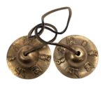 Handmade Bronze Tingsha Bell – 6.1 cm | Tibetan hand cymbals - Image 2