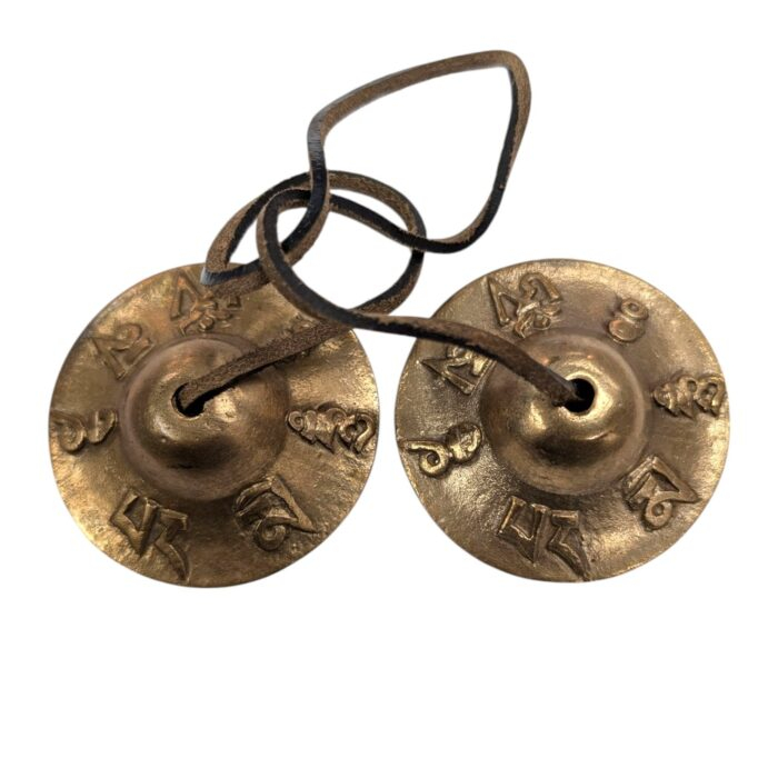 Handmade Bronze Tingsha Bell – 6.1 cm | Tibetan hand cymbals - Image 2