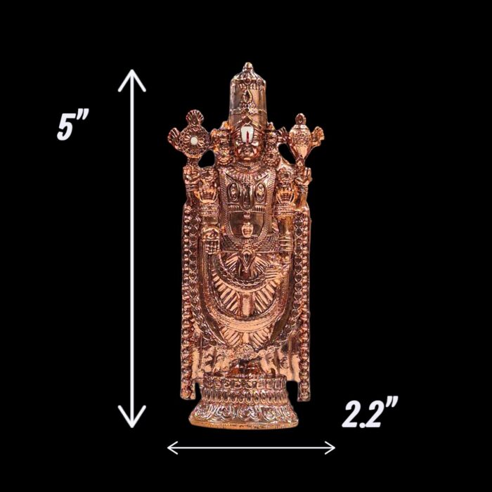 Dimensions of the Small Idol of Tirupati Balaji Idol - Copper | Lord Venkateswara Balaji Idol
