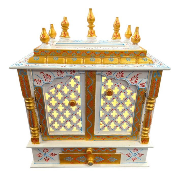 Top profile view of wooden home temple