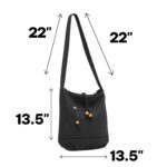 Dimensions of the Cotton cross body sling bag with zip and a pocket