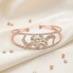 American Diamond kada bracelet in rose gold finish