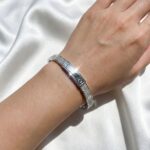 Sterling silver bracelet with CZ stones – adjustable free size