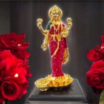 Gold Plated Standing Lakshmi Idol - 10 inches