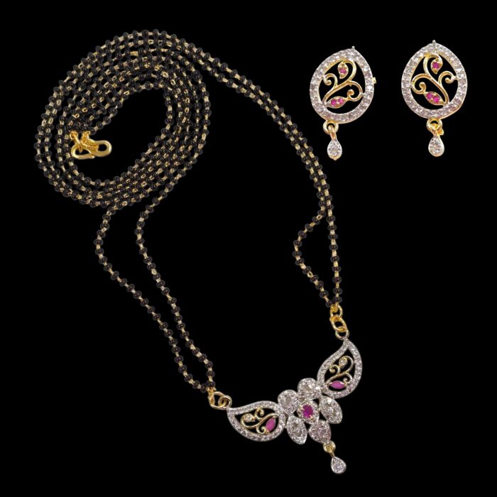 Mangalsutra with Earrings | AD mangalsutra - Image 4