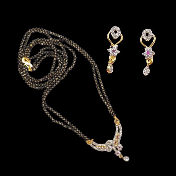 Mangalsutra with Earrings | Ethnic Indian jewellery - Image 4