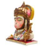 Side profile view of Marble Hanuman Bust Statue