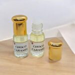 Chocolate caramel attar fragrance in travel friendly packaging