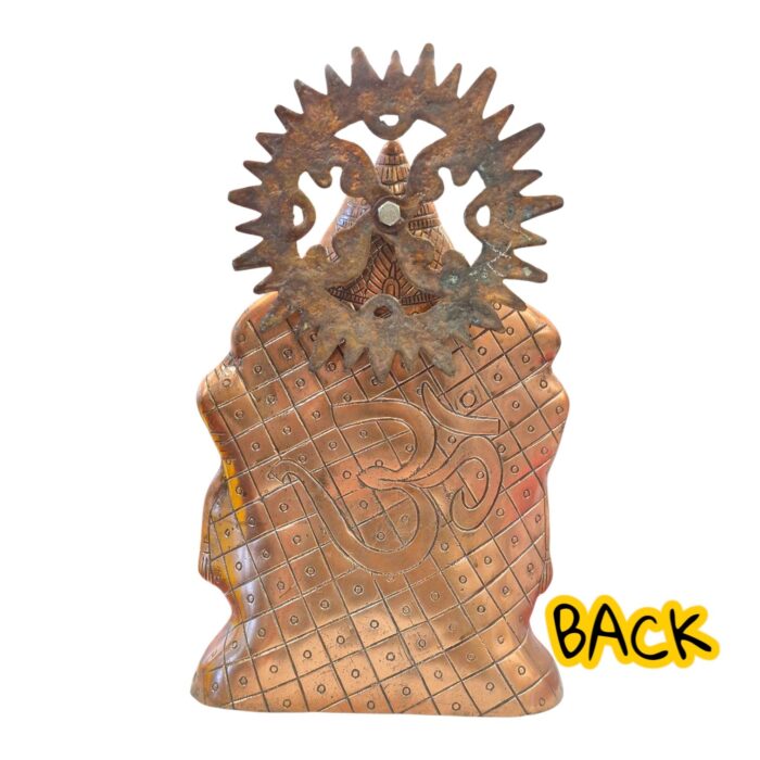 Back profile view of Metal copper Ganesha Idol