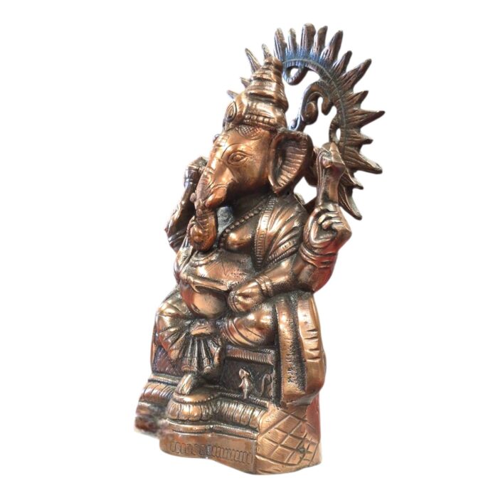 Side profile view of Metal Ganesh Statue