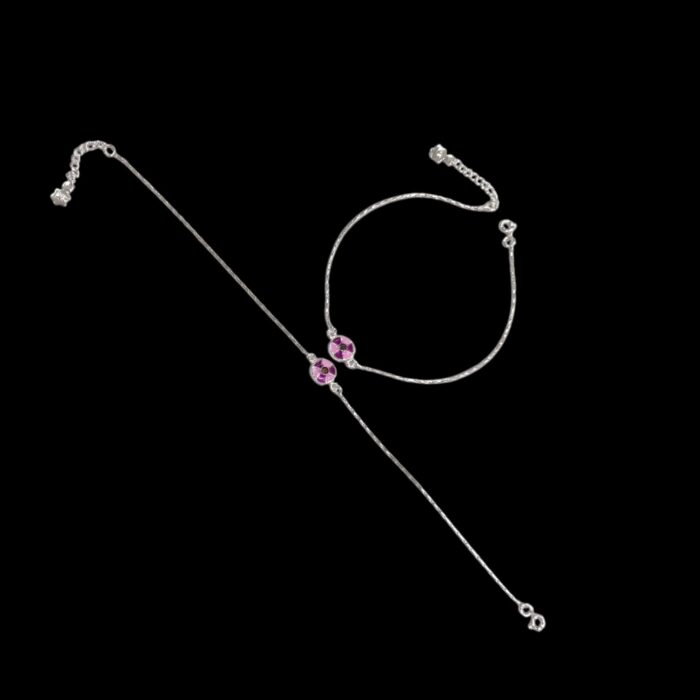Pair of 925 Sterling Silver Anklets | Silver Anklets for Adults - 9.5 inch - Image 5
