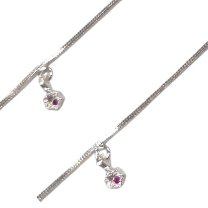 Pair of 925 Sterling Silver Anklets | Silver Anklets for Adults - 9.5 inch - Image 3