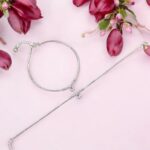 Pair of 925 Sterling Silver Anklets | Silver Anklets for Adults - 9.5 inch