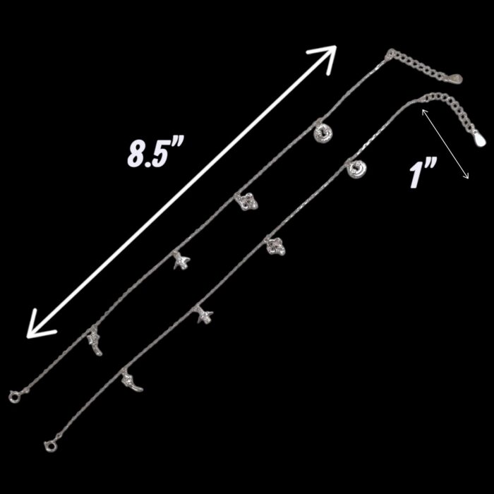 Pair of Pure Silver Anklet - 8.5 inch | Pure silver ankle bracelet - Image 5