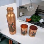 Copper Water Bottle with 2 Glasses Gift Set | Ayurvedic Copper Drinkware