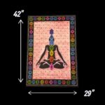 Dimensions of the cotton Tapestry with colorful 7 chakras