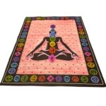 Side profile view of the cotton tapestry | 7 Chakras Tapestry