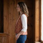 Sleeveless women ethnic brocade jacket woven design