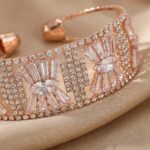 American diamond kada bracelet rose gold finish