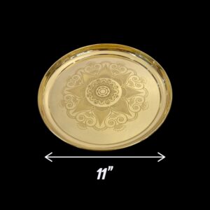 11 inch brass pooja plate for daily puja