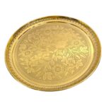 Close up of brass pooja thali