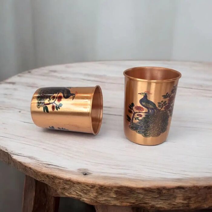 Set of 2 Copper Glass for drinking water | Ayurvedic practices