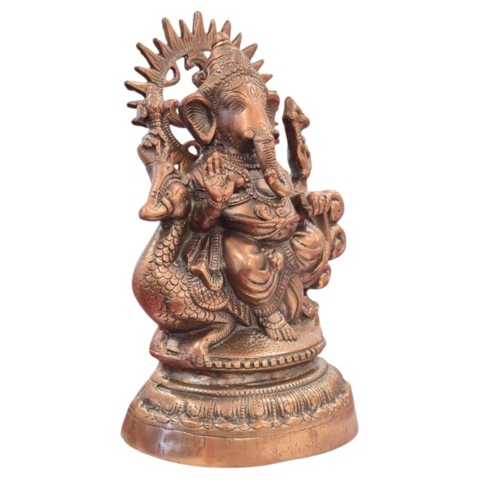 Side profile of Metal copper Ganesha