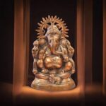 Metal Copper Ganesha Statue | 13.5 Inches