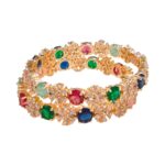 Traditional Indian Navratna bangle set for women