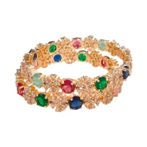 Traditional Indian Navratna bangle set for women